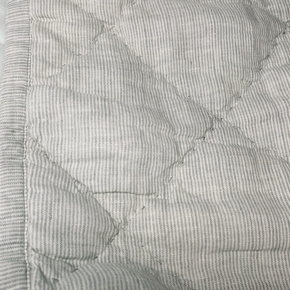 Pure Luxury 100% Linen Two Euro Shams Square Neutral Simple Coastal Stripes - Picture 15 of 15